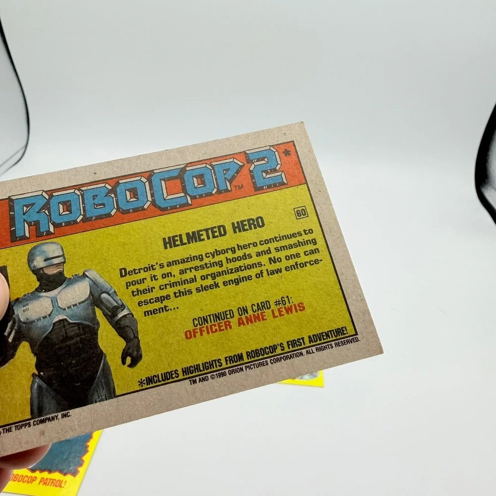 Topps RoboCop 2 Trading Cards Unisex OS Yellow Excellent 1990 Movie Lot of 10